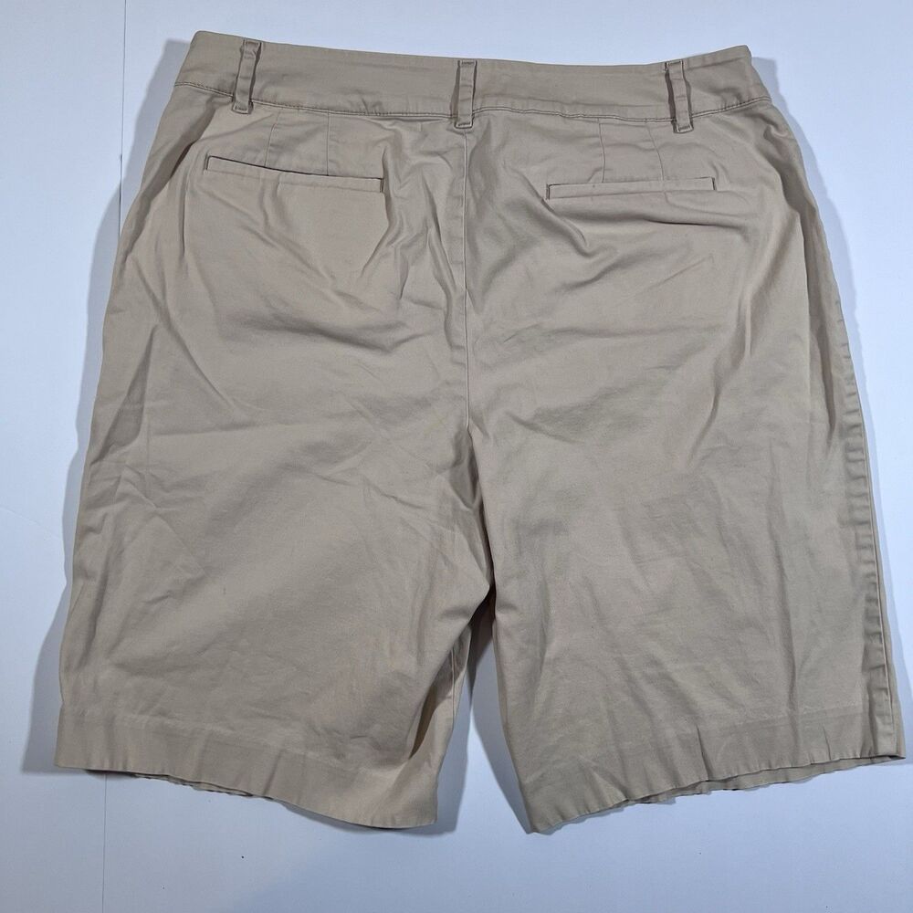 Talbots Beige Khaki Bermuda Shorts Stretch Flat Front Casual Women's Size 12 - Picture 7 of 8